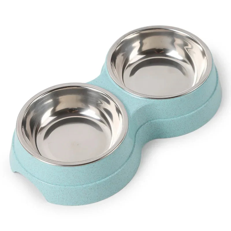 Small Dog and Cat Double Bowls