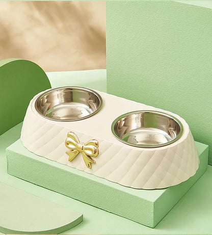 Bow-tie Cats Food Bowl